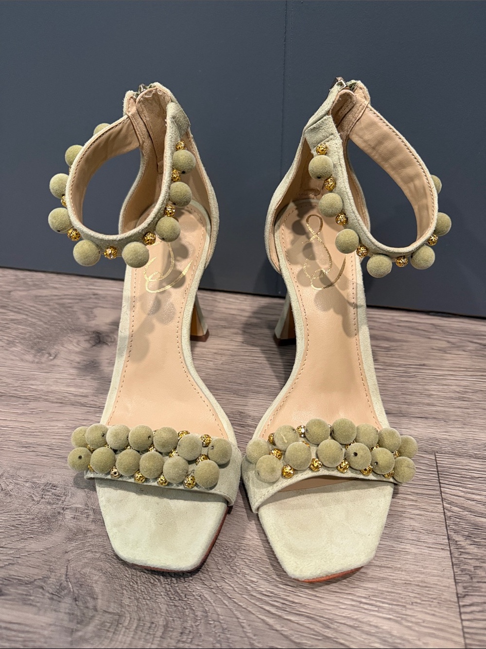 Sam edelman Luella Pistachio Suede Heels